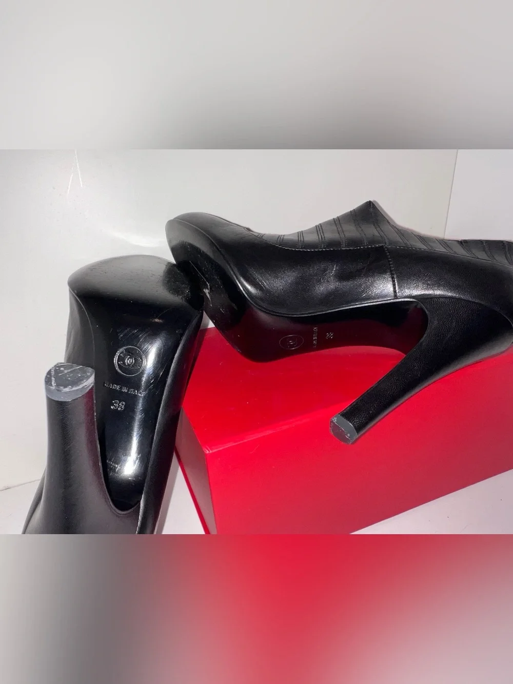 🖤❤️CHANEL VINTAGE - Black Leather High-Heel Ankle Booties❤️~ WORN ONCE ❤️🖤